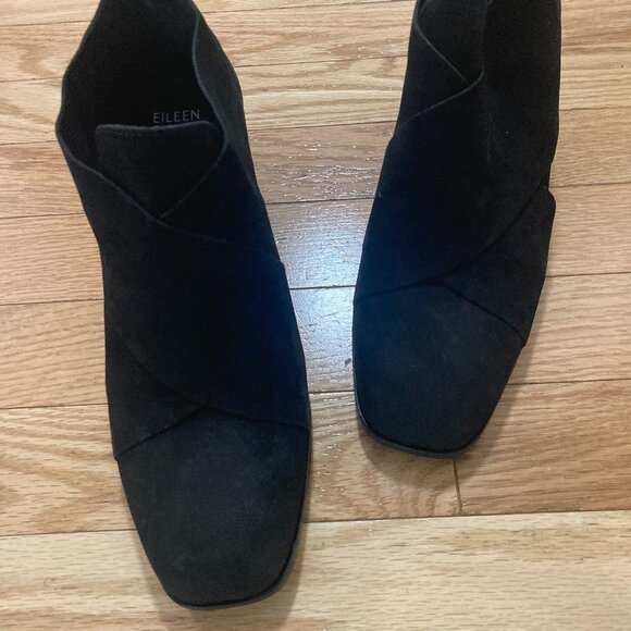 New Eileen Fisher Leather Zip Block Heel Bootie 7.5 - Picture 3 of 10